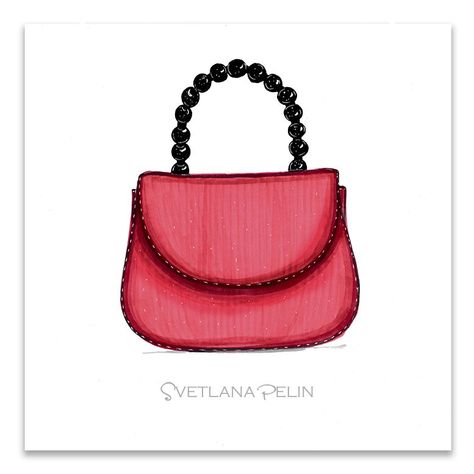 Purse Drawing Easy, Purse Drawing, Easy Prints, Special Gift Ideas, Model Illustration, Drawing Bag, Lady Style, Red Purses, Mini Handbag