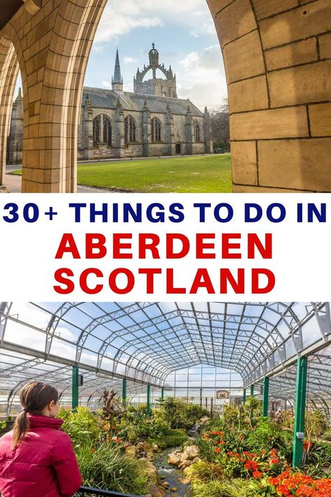 A travel guide to the top things to do in Aberdeen Scotland as well as suggestions on getting around, where to stay, and day trip ideas. Aberdeen has power architecture, beautiful gardens, charming historical districts, interesting museums, good restaurants, internationally known golf courses, fun festivals, and even a beach! Aberdeenshire is also home to whisky distilleries, dozens of castles, and the Cairngorms National Park. #Aberdeen #Aberdeenshire #Aberdeentravel #Scotland #travel Beach Huts Uk, Bathrooms Uk, Passport Aesthetic, Flag England, Kitchens Uk, Uk School, Clothes Websites, Kitchen Uk, Uk Houses