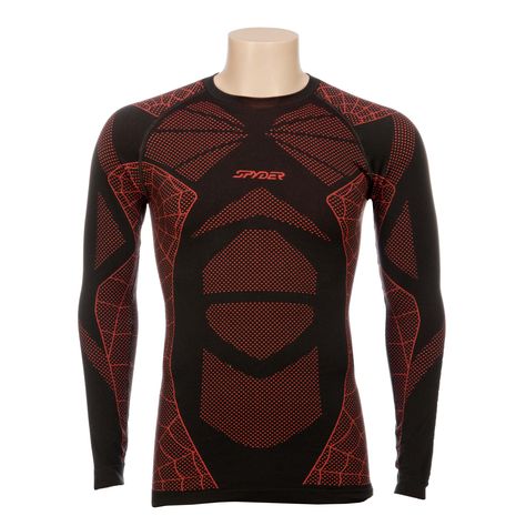 Spyder, Captain L/S baselayer shirt (boxed), black/ volcano red Seamless shirt, second skin fit This Spyder shirt has been specially developed to be worn directly on the skin. The thermo shirt has a medium compression and gives the body extra support and fits well. www.skiwebshop.com Thermo Shirt, Mens Ski Wear, Men Knitwear, Mens Winter Boots, Knitwear Men, Scarf Men, Ski Wear, Men Winter, Base Layer