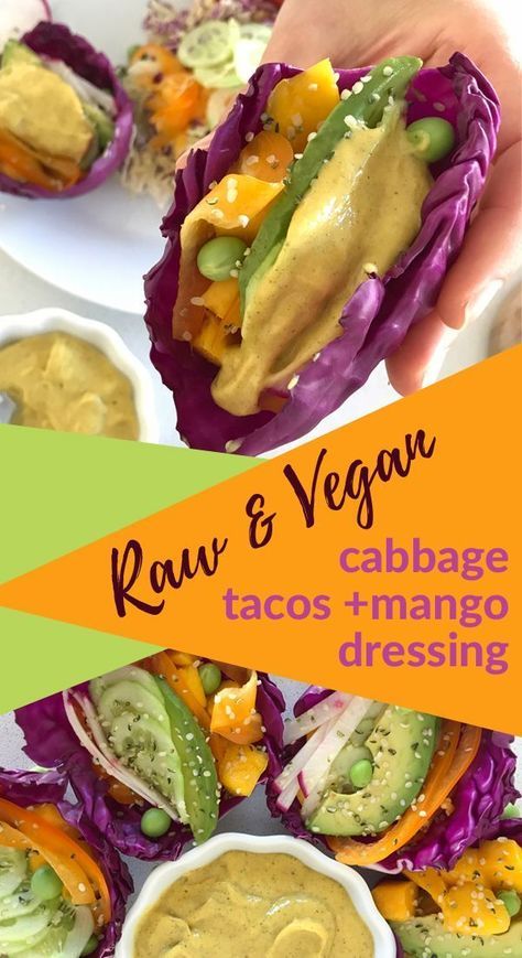 Raw Vegan Wraps, Cabbage Tacos, Raw Vegan Recipes Easy, Raw Vegan Dinners, Raw Food Diet Plan, Vegan Cabbage, Tacos Vegan, Raw Cabbage, Veggie Tacos