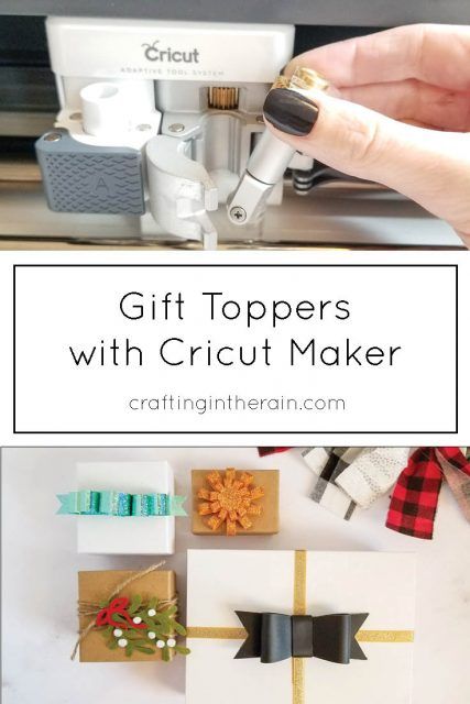 DIY Holiday Gift Toppers with Cricut - learn how to cut leather, felt, chipboard and party foil to make beautiful bows and toppers for any gift. #ad #cricutmade Cricut Gift Topper, Cricut Christmas Wrapping Ideas, Christmas Gift Toppers Diy, Party Cricut Projects, Cricut Gift Tags, Toppers Diy, Cricut Birthday, Cricut Christmas, Diy Holiday Gifts