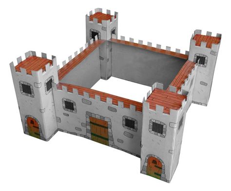 Castle Template Free Printable, Cardboard Castle For Kids, Paper Dice, Paper Castle, Castle Crafts, Dice Template, Castle Project, Cardboard Castle, Kids Castle