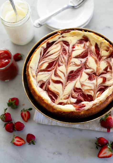 Strawberry Rhubarb Cheesecake Strawberry Rhubarb Cheesecake, Cheesecake Wedding, Rhubarb Cheesecake, Strawberry Rhubarb Compote, Cheesecake Wedding Cake, Cheesecake Crust, Strawberry Rhubarb, Creamy Cheesecake, Breakfast Cake