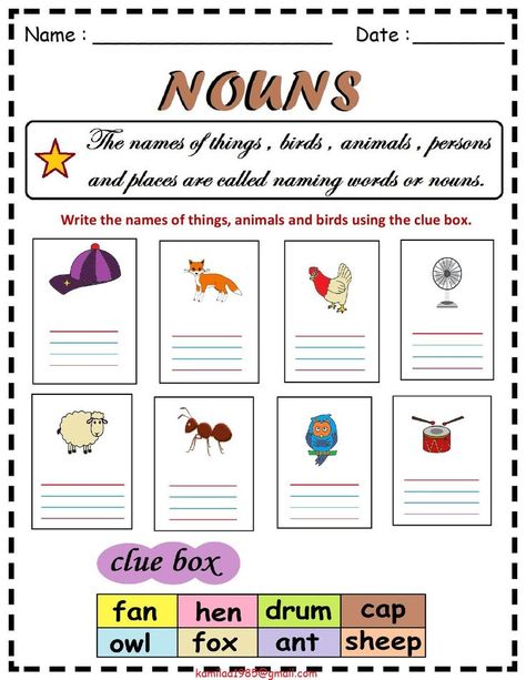 naming words or noun worksheet for grade 1 children. find and write using four lines. Noun Worksheet For Grade 1, Grade 1 Worksheets, Worksheets For Grade 1, Words Worksheet, Nouns Worksheet, English Grammar Worksheets, 1st Grade Worksheets, Grammar Worksheets, English Grammar