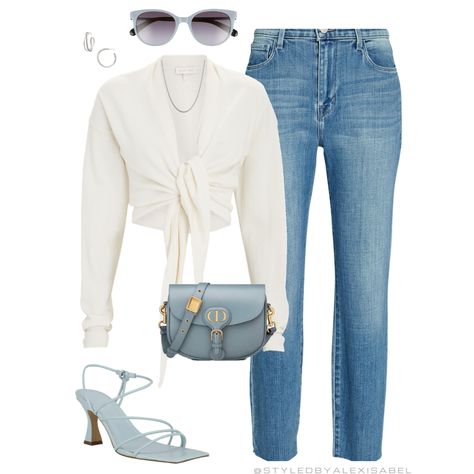 Light Blue Bag Outfit Ideas, Light Blue Heels Outfit, Light Blue Bag Outfit, Light Blue Shoes Outfit, Blue Dior Bag, Blue Heels Outfit, Blue Bag Outfit, Light Blue Sunglasses, Heels Light Blue