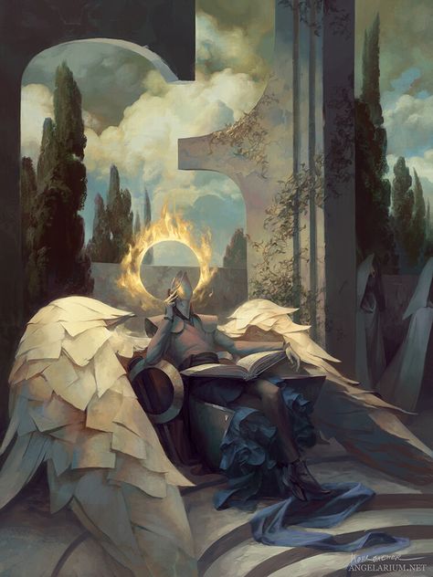 ArtStation - Raziel, Scholar of the Infinite, Peter Mohrbacher Peter Mohrbacher, 다크 판타지, Angels And Demons, God Art, Arte Fantasy, Angel Art, Pics Art, Fantasy Artwork, Art Plastique