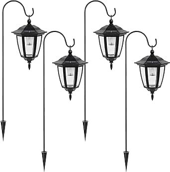 Viewsun 34 Inch Hanging Solar Lights, Shepherd Hook Lights with 2 Shepherd Hooks Waterproof Outdoor Decorative Solar Lantern Lights for Garden Decor, Patio, Backyard, Pathway, 4 Pack Backyard Pathway, Solar Lantern Lights, Lights For Garden, Hanging Solar Lights, Solar Lantern, Patio Backyard, Outdoor Decorating, Solar Lanterns, Waterproof Outdoor