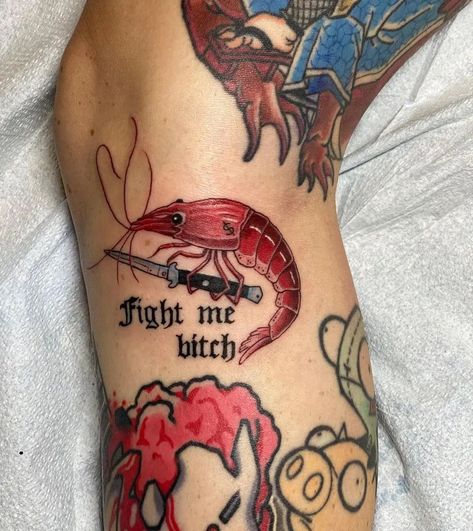 Tattoo Media Ink on Instagram: “Tattoo work by: @romantattooing tattooed on @leviathanesper ... Post by @tattoosnob ... #skinart_mag #skinartmag #skinart #sharon_alday…” Shrimp Tattoo, Unbreakable Tattoo, Roman Tattoo, Insect Tattoo, Instagram Tattoo, Tattoo Work, Studio City, Skin Art, Jesus Fish Tattoo