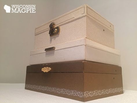 old jewelry box Diy Jewelry Cabinet, Upcycle Jewelry Box, Gingham Wallpaper, Woodworking Items That Sell, Box Makeover, Doll Storage, Vintage Gingham, Jewelry Box Makeover, Jewelry Box Diy