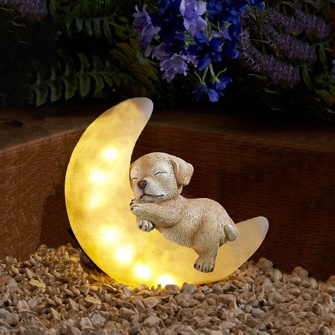 PRICES MAY VARY. 【Adorable Dog Outdoor Statue】Solar garden lights are designed in the shape of the cute dog, with the cute dog light decorating your garden lawn. It is perfect apply to garden decor, trees, flowers, flowerbed, fence, walkway. Put the yard art on the porch, patio, yard, or any place you think suitable anywhere. 【Easy to Use】The garden statues have 8 LEDs in these adorable garden statues are 100% solar-powered. Simply turn on the yard decor button, this solar panel will charge duri Dog Statues, Dog Light, Lawn Ornaments, Up Dog, Garden Gift, Puppy Lover, Dog Statue, Garden Statue, Outdoor Statues