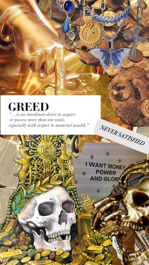 7 Deadly Sins Greed Aesthetic, Seven Deadly Sins Greed Aesthetic, Greed Sin Aesthetic, King Of Greed Moodboard, Sloth Sin Aesthetic, Persephone Poem, 7 Deadly Sins Aesthetic, Seven Deadly Sins Aesthetic, Greed Sin