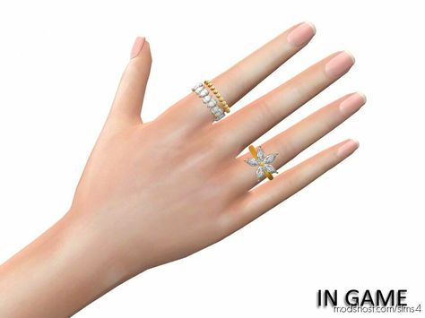 Diamond Flower Rings (Right) for Sims 4 at ModsHost! **FOR WOMAN **NEW MESH *TEEN TO ELDER Rings Category (Ring Finger Right) 3 swatches Base Game Compatible HQ Mod Compatible All Lod’s Custom Thumbnail Polycount LOD 0 (highest): 4457 Polycount LOD 1: 2896 Polycount LOD 2: 1486 Polycount LOD 3 (lowest): 704 #accessories #videogames #mods #sims #gaming Sims 4 Rings Cc, Cc Accessories, Flower Rings, Sims 4 Cc Finds, Cc Finds, Diamond Flower, Ring Finger, Flower Ring, Sims 4