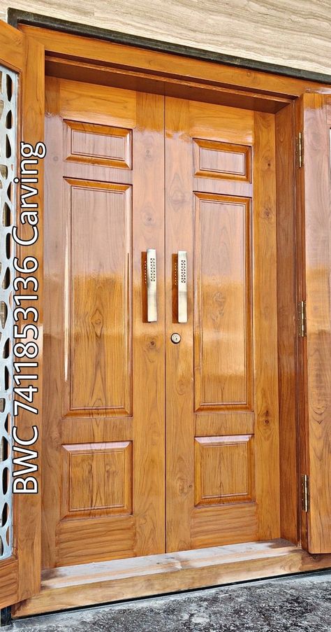 Latest wooden door designs 2023 Stylish wooden door ideas Trendy wooden door entrance designs Double Door Design Sagwan, Kerala Main Door Designs, Double Main Door Design Entrance, Teak Wood Main Door Design Double Door, Simple Double Door Design, Teak Double Door Design, Teak Wood Double Door Design, Latest Wooden Door Designs, Wooden Main Double Door Design