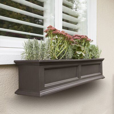 Spruce up your window decor with this stunning Anastasiya Self-Watering Plastic Window Box Planter. It has a wide mouth top, which lets the plants breathe and grow properly. This Anastasiya Window Box is made from a plastic polyethylene material, which makes it both durable and sturdy. It has a clever sub-irrigation water system, which keeps the plants hydrated. Its self-watering feature encourages root growth. The window box is anti-shock and crack proof. The eco-friendly window box is made in Wooden Window Boxes, Planter Window, Personal Retreat, Window Box Flowers, Window Planter Boxes, Plastic Windows, Plastic Planters, Water Reservoir, England Style