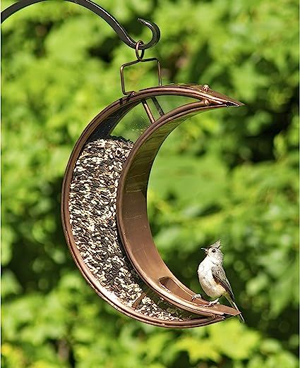 Good Directions 0114VB Over The Moon Large Size Copper Bird Feeder, Heavyweight Plexiglass, Easy-to-Fill Plexiglass Panels, Moon Shapes, Moon Design, Bird Feeder, Copper Finish, Over The Moon, Garden Supplies, Bird Lovers, Yard Art