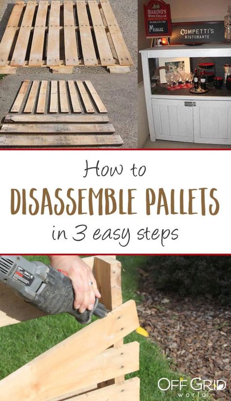 If you've been caught up in the pallet furniture craze, and have even collected a few pallets to build that rustic entertainment center, raised bed garden, or chicken coop, then you know how it goes. How To Disassemble Pallets, Diy Wood Pallet Projects, Pallet Projects Easy, Upcycled Wood, Wooden Pallet Projects, Recycled Pallets, Pallet Crafts, Diy Holz, Wood Ideas