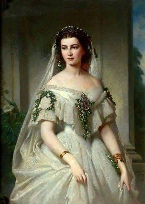 Marie Sophie, Elisabeth's sister. Painted by Erich Correns, 1859 Italian Royalty, Empress Sissi, Victorian Portraits, Historical Painting, Victorian Art, Historical Dresses, Historical Fashion, Amelie, Fashion History