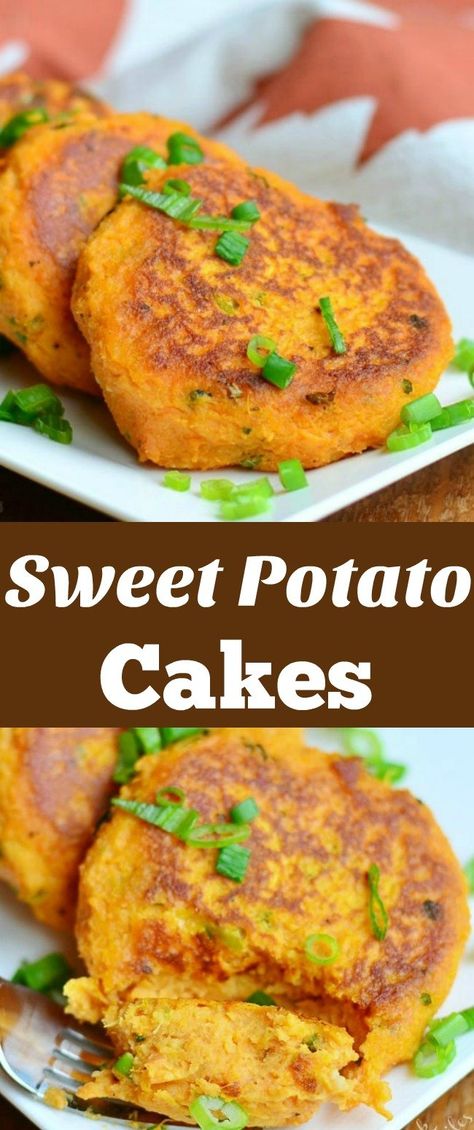 Sweet Potato Cakes. Savory sweet potato patties made with green onions, fresh cilantro and garlic. Great to serve as a side dish, appetizer, or a snack. #sweetpotato #cakes #appetizer #sidedish Beef Neck Bones Recipe, Savory Sweet Potato Recipes, Sweet Potato Cakes, Savory Sweet Potato, Sweet Potato Patties, Sweet Potato Side Dish, Sweet Potato Sides, Sweet Potato Fritters, Sweet Potato Dishes