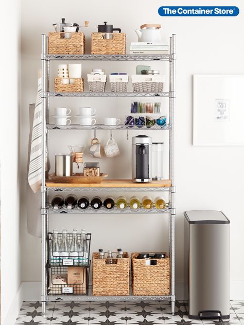 Organizer For Kitchen Cabinets, Apartment Kitchen Shelves, Kitchen Storage Shelving Unit, Metal Shelving In Kitchen, Storage Shelves For Kitchen, Wire Kitchen Shelves, Metal Rack Kitchen, Ikea Omar Pantry, Steel Shelf Kitchen