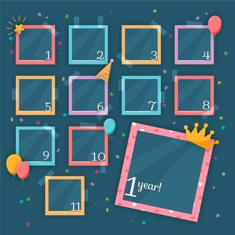 Birthday Collage Frame, Baby Album Design, Baby Photo Collages, Baby Birth Cards, Baby Boy Background, Collage Photo Frame Design, Baby Scrapbook Album, Party Frame, Ideas De Collage