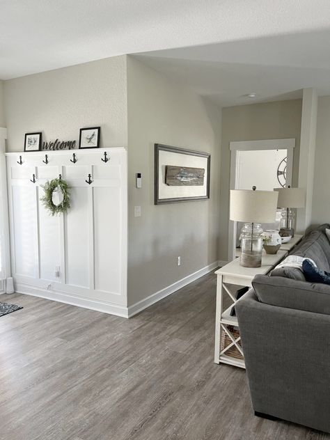 Sherwin Williams Agreeable Gray SW 7029: Paint Colour Review - Kylie M Interiors Sherwin Williams Agreeable Gray, Grey Flooring Living Room, Kylie M Interiors, Grey Walls Living Room, Grey Wall Color, Taupe Walls, Living Room Wall Color, Room Wall Colors, Repose Gray