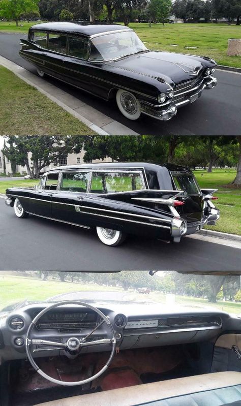 Vintage Hearse Cars, Hearse Aesthetic, Inside Decor Ideas, Inside Car Ideas, Hearse Cars, Inside The Car Aesthetic, Ghostbusters Car, Gothic Car, Car Inside