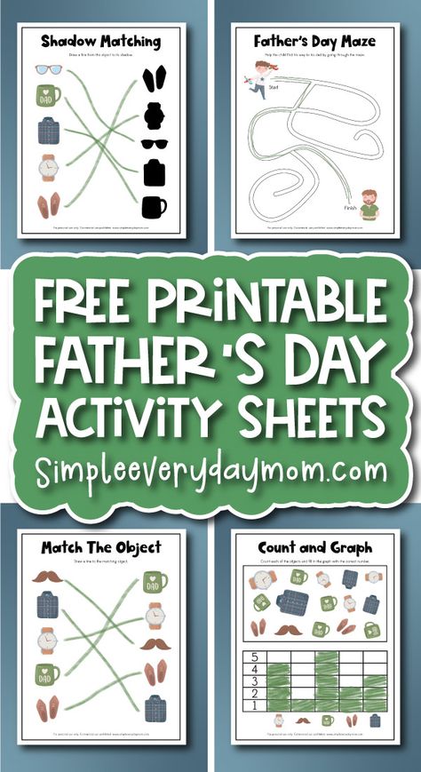 Father's Day Activity Pages For Kids [Free Printable] Father's Day Activities For Preschoolers Printables, Father Day Activities For Kids, Father’s Day Preschool Activities, Fathers Day Activities For Preschool, Fathers Day Activities For Kids, Father's Day Activity, Activity Pages For Kids, Father's Day Games, Father's Day Activities