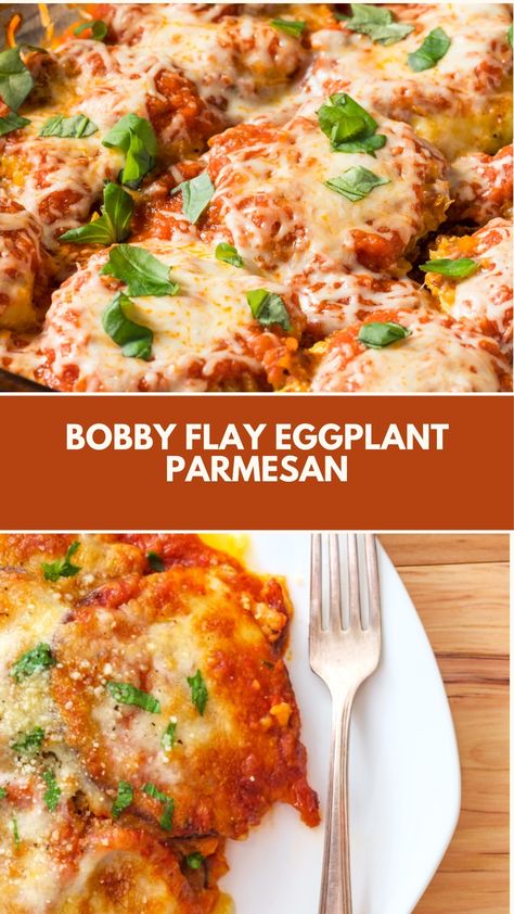 This delicious Eggplant Parmesan by Bobby Flay is a comforting, hearty meal that’s both creamy and crispy. It’s an easy recipe perfect for a cozy dinner, with layers of golden-fried eggplant, rich tomato sauce, and melted cheese. You can even use pantry staples like breadcrumbs and canned tomatoes for a quick, satisfying dish. Eggplant Parmesan Recipes, Hungry Happens Recipes, Eggplant Parmesan Recipe, Bobby Flay Recipes, Eggplant Recipes Parmesan, Hungry Happens, Fried Eggplant, Eggplant Parm, 2024 Recipes