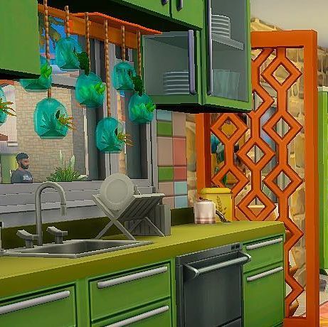 StefSims87 on Instagram: "ID: Stefsims87 My newest build “(Don’t Fear) the Retro” is straight out of the 1970s! Recognize the kitchen? Heavily inspired by #thewonderyears #sims4 #oasissprings #sims4house #sims4build #sims4builds #sims4buildsnocc #sims4kitchen #dreamhomedecorator #showusyourbuilds #simscreation" Houses Sims 4, 1970s House, Sims 4 Kitchen, Instagram Id, Sims 4 Build, The 1970s, New Builds, Sims 4, The Kitchen