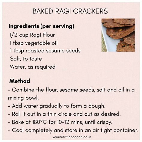 Ragi Crackers Recipe, Ragi Bread Recipe, Whole Grain Crackers, Ragi Recipes, Office Meals, Breads Recipes, Office Food, Juice Shop, Healthy Crackers