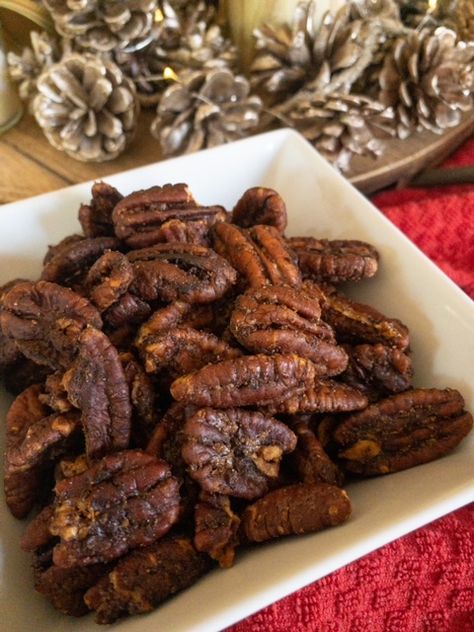 Roasted Pecans With Worcestershire, Roasted Pecans Savory, Roasted Pecans Oven, Savory Pecans Recipes, Toasting Pecans, Fried Pecans, Tennis Food, Roasted Pecans Recipe, Gameday Snacks