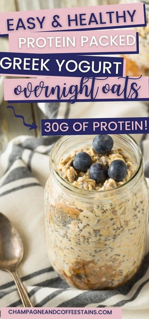 Greek Yogurt Overnight Oats, Greek Yogurt Recipes Breakfast, Yogurt Recipes Breakfast, Yogurt Overnight Oats, Low Calorie Overnight Oats, Best Greek Yogurt, Low Carb Greek Yogurt, Oats In A Jar, Oats With Yogurt