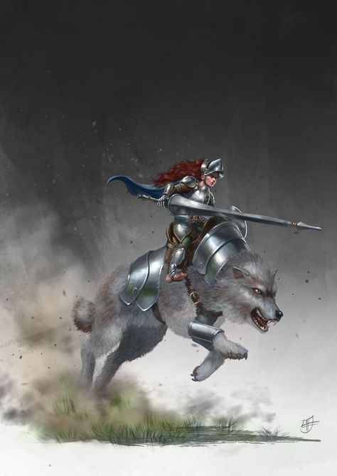 Wolf Rider, Rpg World, Red Knight, Dragon Age Games, Armor Concept, Animal Companions, Dragon Age, Dungeons And Dragons, Concept Art