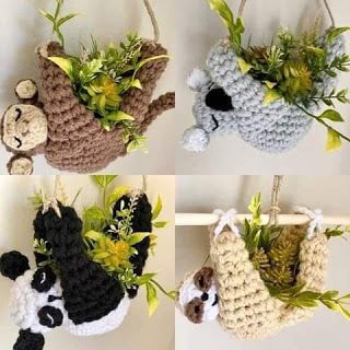 Crochet Plant Hanger, Crochet Sloth, Crochet Plant, Crochet Diy, Diy Crochet Projects, Yarn Projects, Crochet Basket, Crochet Art, Crochet Home