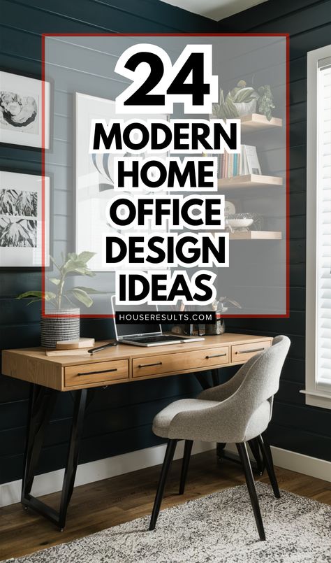 Transform your home office with our Modern Home Office Design Ideas 🌟🪑 Discover creative ways to make your workspace modern and efficient. Use sleek furniture, stylish lighting, and clean lines to create a productive and inviting environment. Whether you're setting up a new office or revamping an existing one, these tips will help you create a workspace you love. Get inspired now! Sitting Room Office Ideas, Modern Library Home, Kids Paper Crafts Easy, Organic Minimalist Home, Space Recipes, Nordic Home Office, Black And White Home Office, Modern Home Office Design, Modern Wood Desk