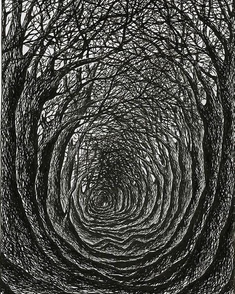 Fractals Art, 동화 삽화, Black And White Artwork, White Drawing, Shadow Art, Creepy Art, Black And White Drawing, 영감을 주는 캐릭터, Pen Art