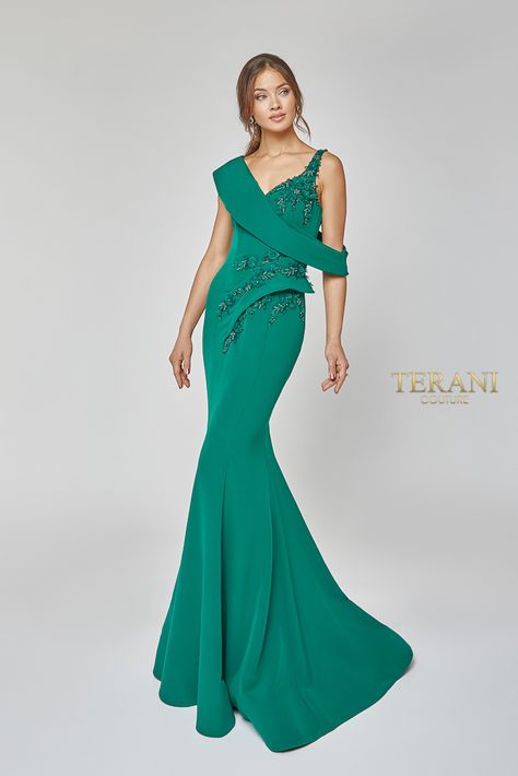 Bodycon Prom Dress, Satin Formal Gown, Prom Dress For Teens, Mother Of Bride Dresses, Prom Dresses Long Mermaid, Off Shoulder Gown, Couture Looks, Terani Couture, Mother Of Bride