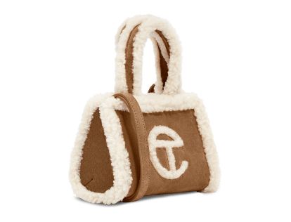 UGG x Telfar Small Shopper Telfar Ugg, Telfar Logo, Ugg Bag, Suede Tote Bag, Suede Tote, Leather Cleaning, Boot Bag, Powder Pink, Everyday Bag