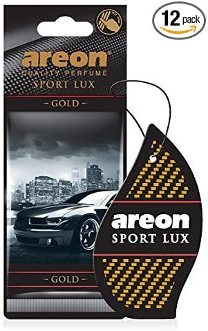 Amazon.com: AREON SL-Gold-12 Sport LUX Cardboard Air Freshener, Gold, 12 Pack : Automotive Cardboard Car, Sports Luxe, Car Freshener, Car Air Freshener, Natural Fragrances, Air Fresheners, Air Freshener, Rear View Mirror, E Design