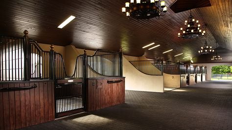 7 Things You’ll Find at Barns of the Ultra-Wealthy | HORSE NATION Horse Stall Doors, Wellington Equestrian, Horse Stalls Doors, Custom Horse Stalls, Equestrian Barns, Stall Fronts, Horse Barn Ideas Stables, Stall Door, Dream Horse Barns