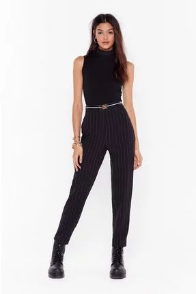 What's New | Shop New Arrivals & Just In | Nasty Gal Body Practice, Clothing Drawing, Awesome Outfits, Pinstripe Pants, Tapered Trousers, Tapered Pants, Photo Reference, High Waisted Trousers, Goth Fashion