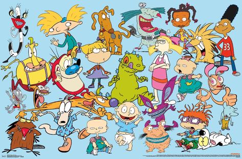 Nick Toons - Characters Nickelodeon Characters, Circus Characters, Nickelodeon Cartoons, Cartoon Tv Shows, 90s Cartoons, Barn Wood Frames, Character Collection, Trends International, Cartoon Tv