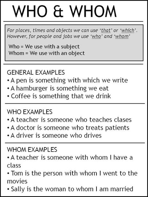 Who, Whose, Whom 2-2 Who Whom Whose Grammar, Who Vs Whom, English Collocations, Learning English For Kids, Teaching Grammar, English Writing Skills, Grammar Lessons, Words To Use, English Sentences