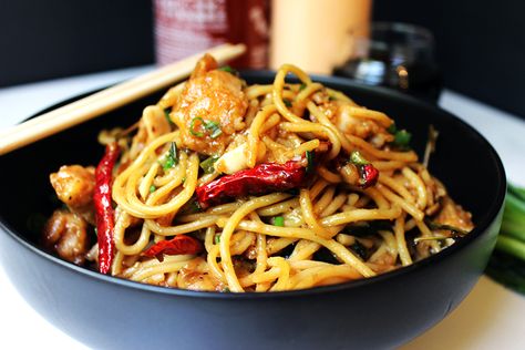 CPK Best-Seller Kung Pao Chicken Spaghetti (Copycat) - Dinner, then Dessert King Pao Chicken, Peanut Chicken Pasta, Sweet California, Dinner Then Dessert, Thai Peanut Chicken, California Pizza, Pizza Kitchen, Chinese Takeout, Peanut Chicken