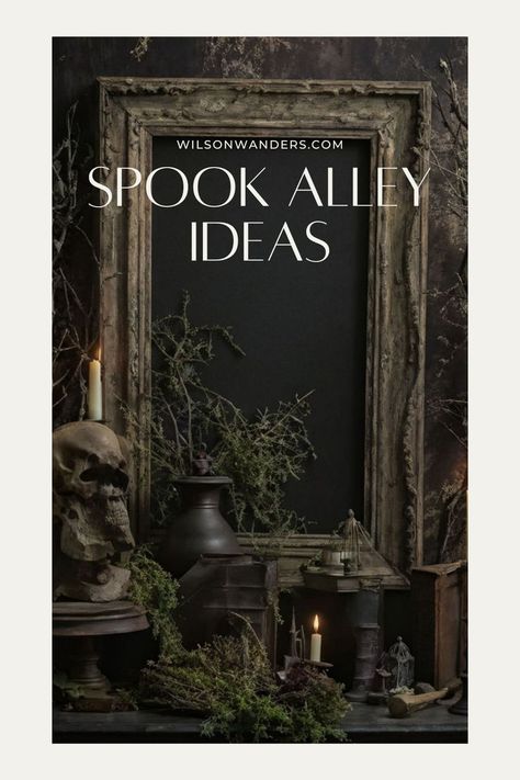 spook alley ideas sheets drapes candles pumpkins creepy music skeletons cob webs spiders fog tombstones witch ghost Alley Ideas, Hair Raising, Trick Or Treater, Choose The Right, How To Make Your, Make Your Own, Make Your, Make It Yourself, Halloween