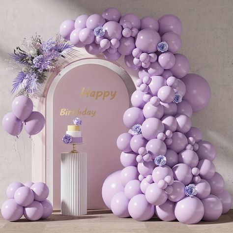 Faster shipping. Better service Lavender Balloons, Lilac Decor, Purple Party Decorations, Simple Birthday Decorations, Quinceanera Decorations, Purple Balloons, Purple Birthday, 1st Birthday Decorations, Garland Arch