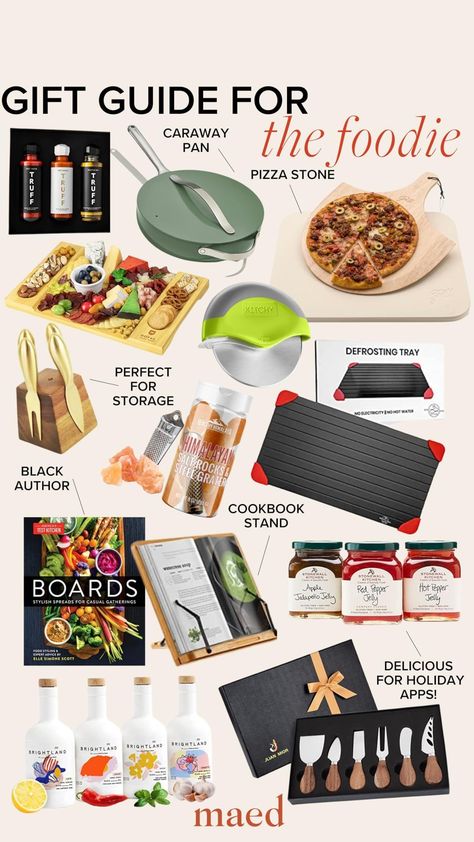 When it comes to finding the best gift ideas for the food lovers and home chefs in your life, this foodie gift guide has several unique and creative gift ideas including cooking essentials and luxurious ingredients. Follow for more kitchen gift ideas and Amazon gift guides. Wood Book Stand, Kitchen Gift Ideas, Holiday Apps, Denise Vasi, Amazon Gift Guide, Gifts For Foodies, Holiday Gif, Creative Gift Ideas, Stonewall Kitchen