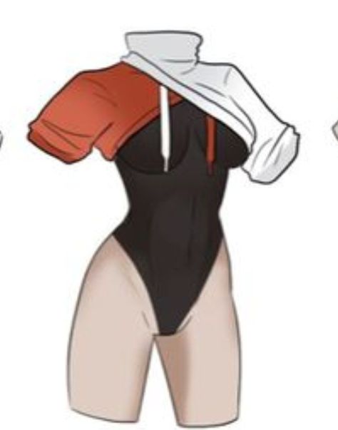 Swimwear Drawing Reference, Bodysuit Drawing Reference, Outfit Reference Drawing Female Dress, Bodysuit Outfit Drawing, Waist Up Poses Drawing Reference, Suggestive Outfits Drawing Reference, Female In Suit Drawing, Outfit Ideas Revealing, Anime Body Suit