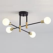 Check this out at Amazon Edison Light, Gold Ceiling, Lights Black, Party Bar, Ceiling Lights Living Room, Semi Flush Ceiling Lights, Vintage Living Room, Sputnik Chandelier, Modern Ceiling