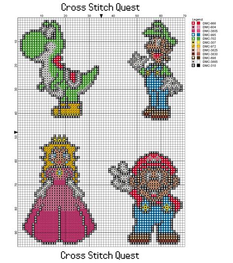 Mario Perlers Pattern_Page_1 Easy Perler Beads, Super Mario Cross Stitch Pattern Free, Yoshi Cross Stitch, Mario Cross Stitch Pattern, Mario Cross Stitch, Luigi Cross Stitch Pattern, Bowser Cross Stitch, Mario And Yoshi, Mario Crafts